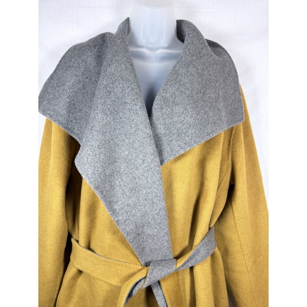 Summersalt The Warmest Wool Wrap Coat 2XL Mustard Gray Belted Luxury Capsule - Picture 4 of 13